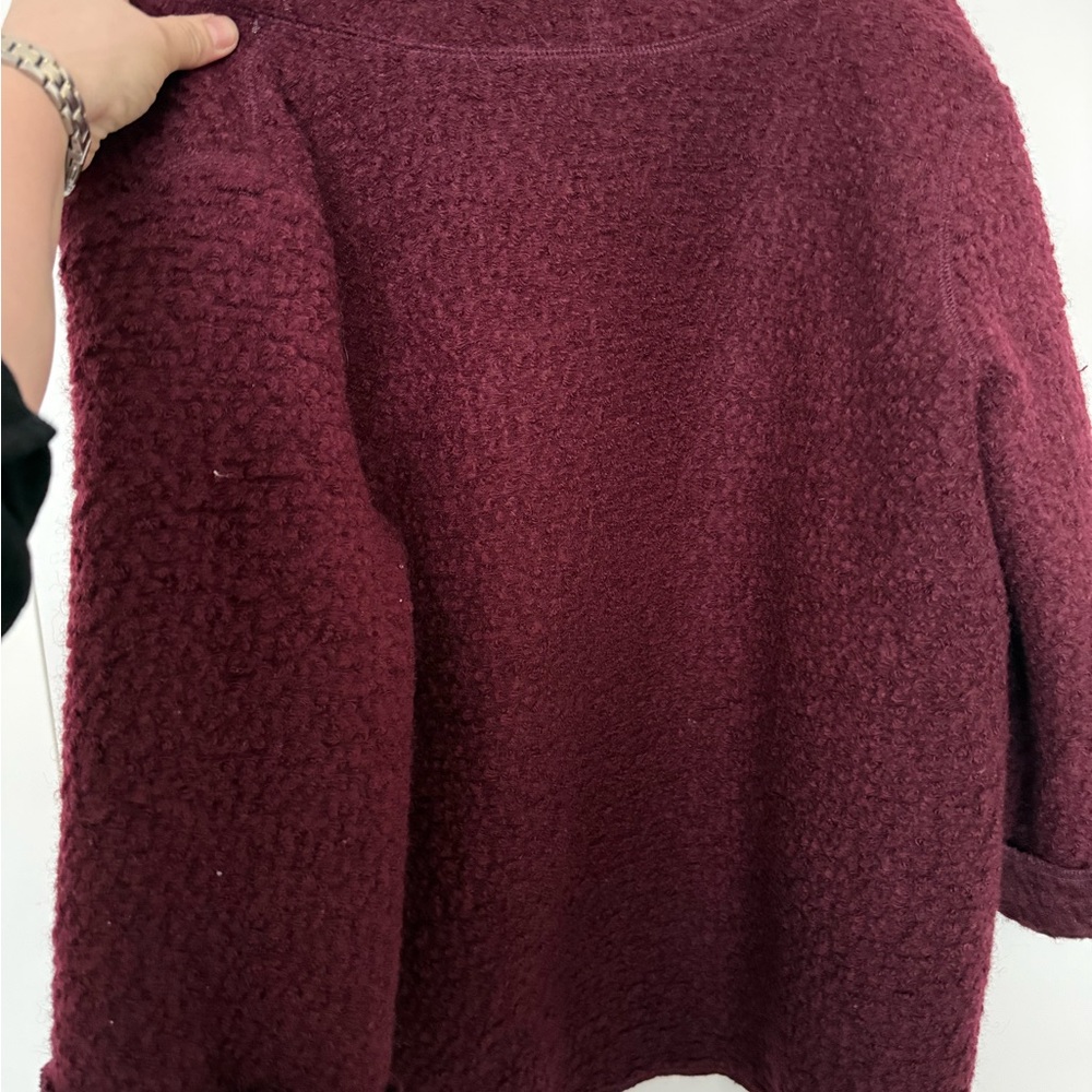 Susan Savill Women's Oversized Burgundy Open Cardigan - Size M-L - Picture 8 of 9